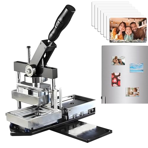 90 x 65mm 長方形冷蔵庫マグネットメーカーマシン、冷蔵庫ステッカー製造機、3.5 x 2.5インチ DIY写真冷蔵庫ステッカー、ペーパーカッター、100枚。