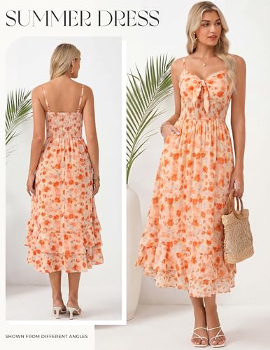 Image of GRACE KARIN Womens Maxi Floral Sundresses Summer Beach Boho Dress Spaghetti Strap Dresses Casual Fashion Clothes with Pockets