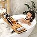Bath Caddy Tray for Bathtub - Bamboo Adjustable Organizer Tray for Bathroom with Free Soap Dish Suitable for Luxury Spa or Reading