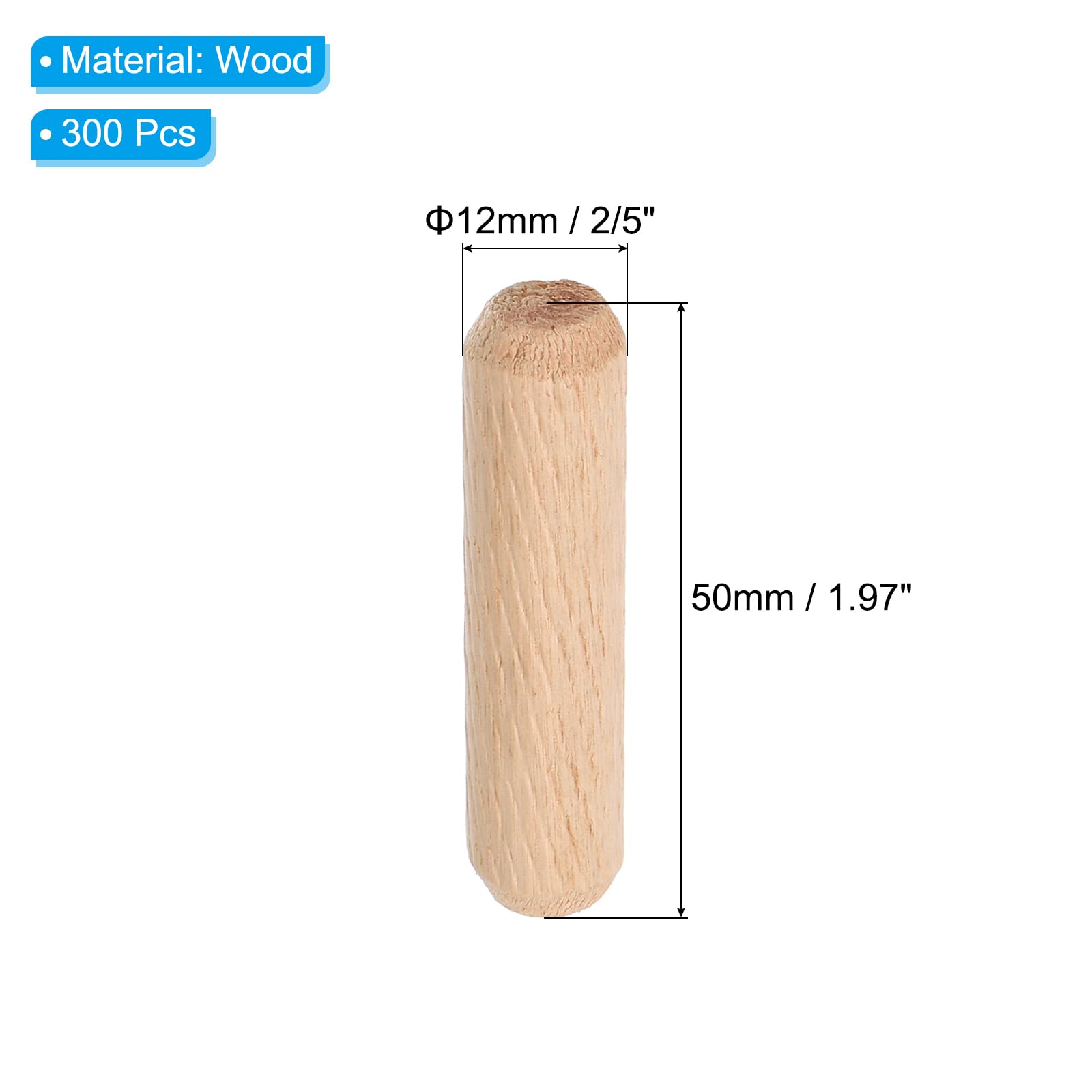 PATIKIL 1/2 Wooden Dowel Pins - Image 2
