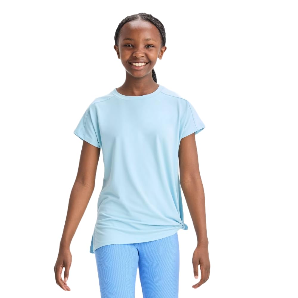 All in Motion Girls' Short Sleeve Gym T-Shirt - (Large, Light Blue)