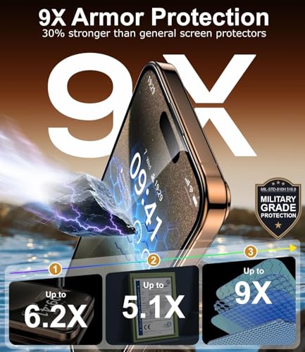 Image of Supershieldz 2-Pack Screen Protector Compatible for iPhone 15 Pro Max (6.7-Inch) Tempered Glass, Easy Installation Tool, 9H Hardness, HD Clear, Case Friendly, Full Coverage