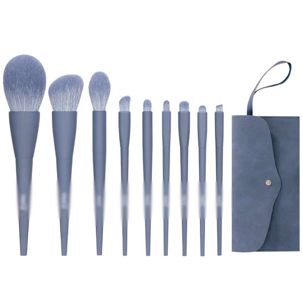 Set di 9 pennelli per Il Trucco, pennelli Completi per Fard, Cipria in Polvere, ombretti, Strumenti di Bellezza (D 1)