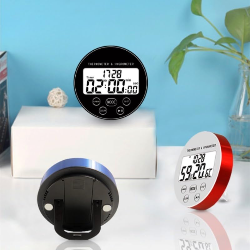 Timer Circular Temperature Humidity Meter with Indoor Digital Display