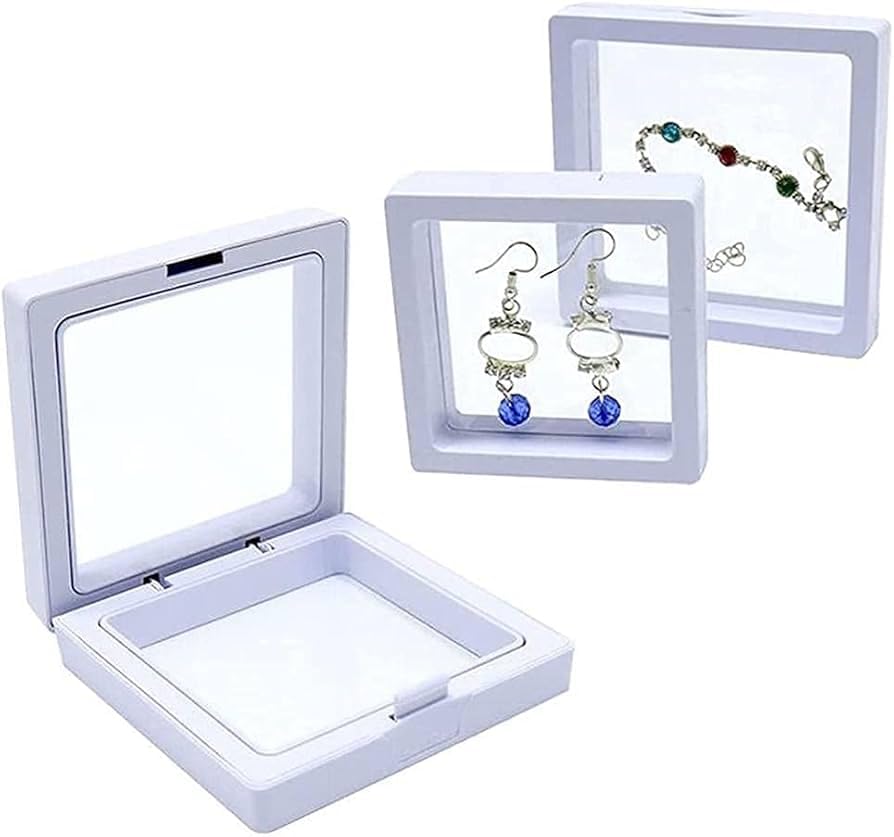 Display Frame Box (Set of 10) | Collectible Display Stand | Reusable Transparent Show Case for Rings, Coins, Jewelry, Keepsakes & Gifts |