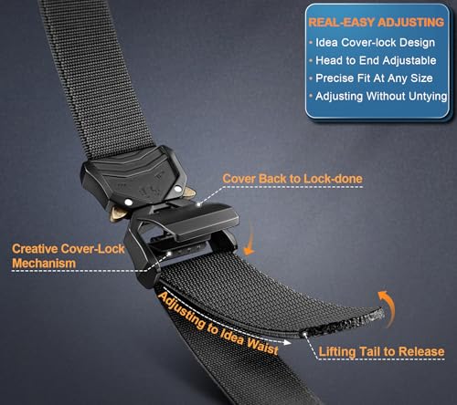 Image of BULLIANT Men Stretch Tactical Web Belt MultiPack 1.5 inch-Adjustable Fit | Smooth Sliding for Micro Fit - Tailored for Exact Size-Holeless for Golf Jeans or Casual