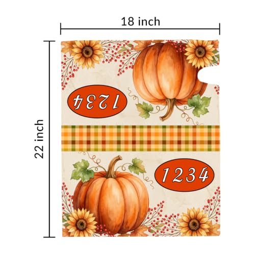 Personalized Harvest Pumpkin Fall Mailbox Covers Magnetic Standard Size Custom with Street Number Mail Box Covers for Outdoor Post Letter Box Wraps for Home Garden Yard Decor 18 x 22 Inch - Image 5