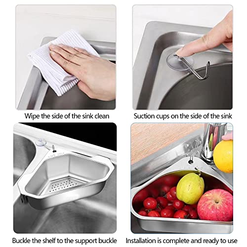 Berlato Sink Filter Basket, Food Collector For Kitchen Sink Made Of Stainless Steel, More Durable And Stronger, Silver Kitchen Sink Drain Strainer For Filtering Kitchen Waste And Washing Vegetables #TOP3