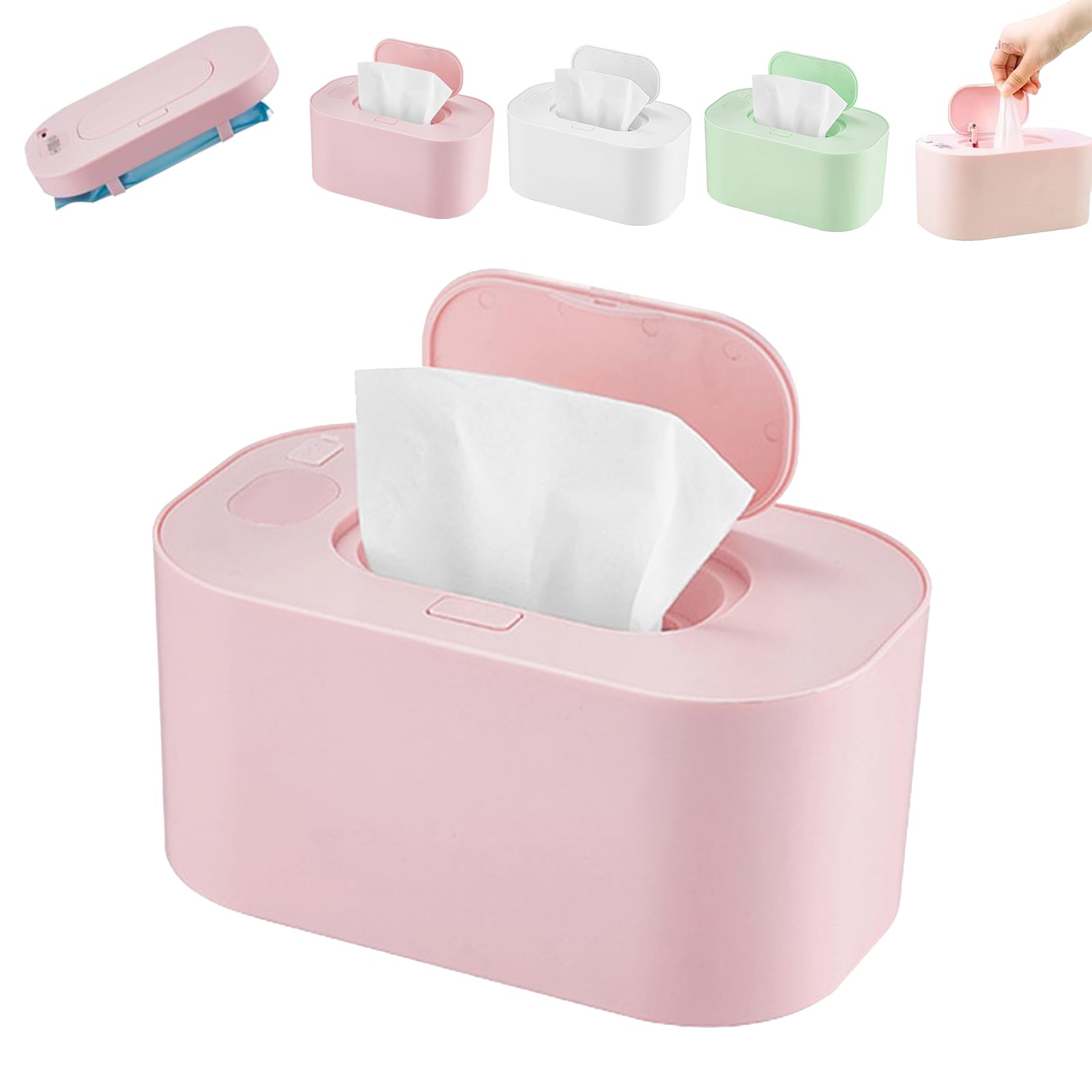 Portable Baby Wet Wipe Warmer - Adjustable Heat Large Capacity Heated Wipes Dispenser (a)