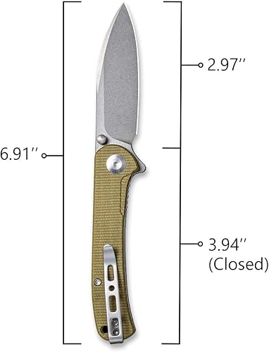 Miniatura 3 de SENCUT Scepter - Cuchillo de bolsillo abatible, cuchillos plegables ligeros con cierre de forro con clip de bolsillo reversible para EDC al aire