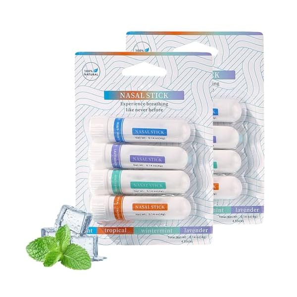 Nasal Stick Boost Energy Set, Nose Inhaler Stick, Nasal Stick, Nasal Stick Inhaler, Natural Mint Nasal Sticks for Breathing (Set of 8)