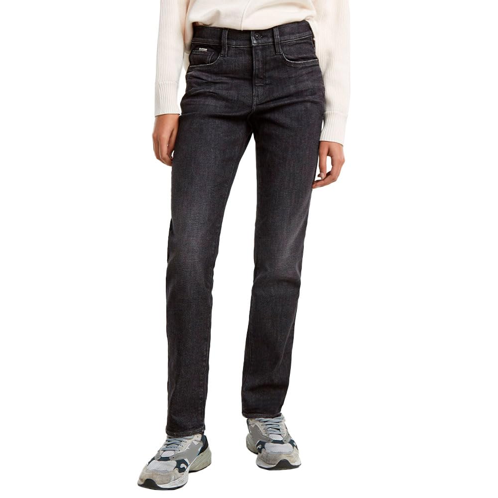 G-STAR Damen Ace 2.0 Slim Straight Jeans Jeans, Schwarz (Worn in Asteroid Grey D23638-d535-g916), 25W / 30L