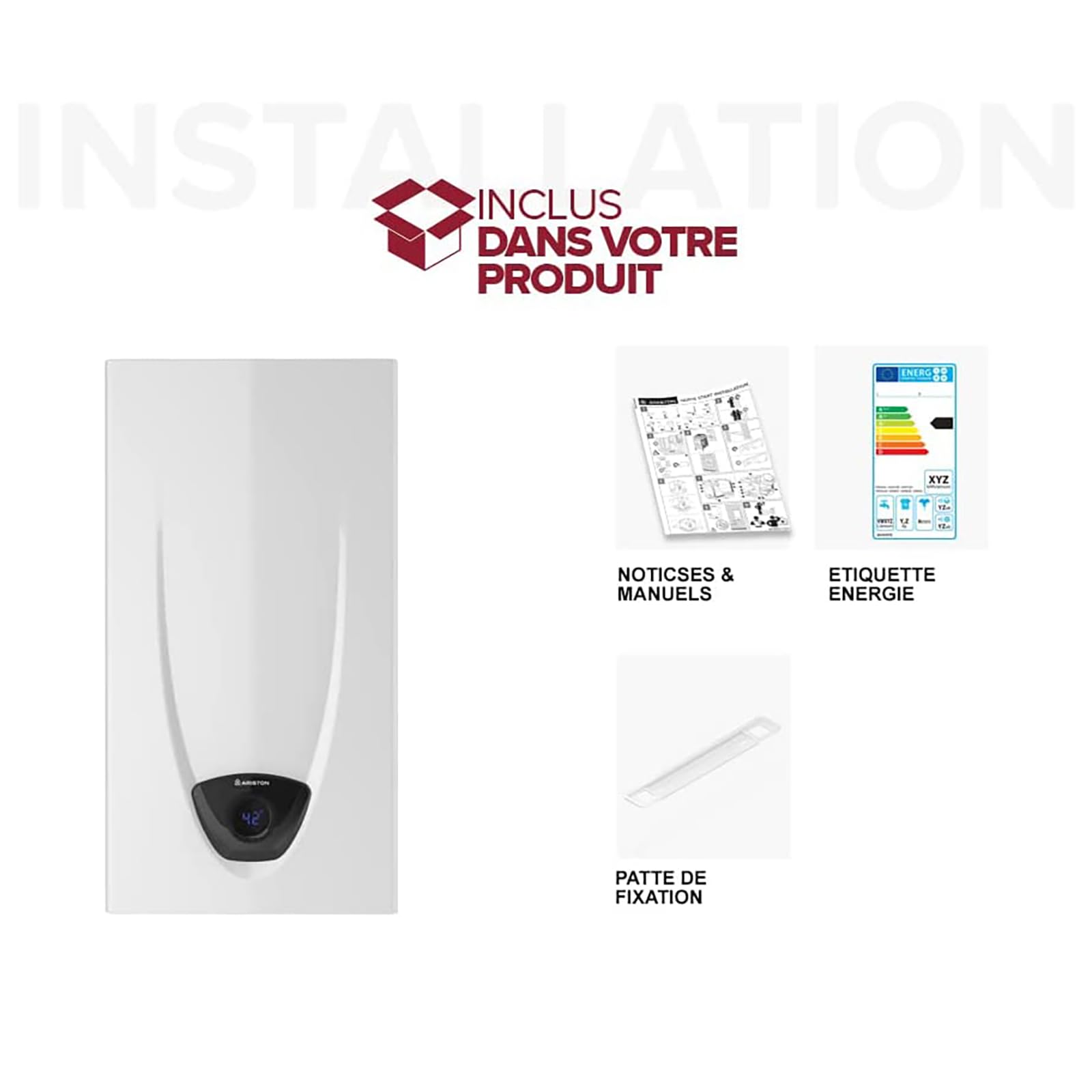 Ariston FAST EVO X DISPLAY Chauffe-eau gaz instantané, Gaz Butane ou Propane, Low Nox, 11 l/min, 15% d'économies d'énergies, Classe énergétique A, Conçu et fabriqué pour être installé en France