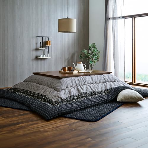 イケヒコ ゆかり ふわふわで暖かい 上品な雰囲気を作れるこたつ布団 長方形 205×345cm しじら織生地 ブラック ぬくぬく暖かい中綿を使用 ふわふわな肌触り 落ち着いた色合い 綿ズレ防止加工 静電気防止 水洗いOK コタツ布団 長方形 火燵布団 長方