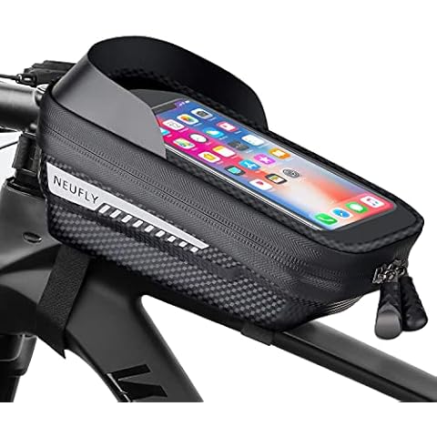 NEUFLY Fahrrad Rahmentasche, Fahrrad Handyhalterung Wasserdicht Super Empfindlicher Touchscreen Cover
