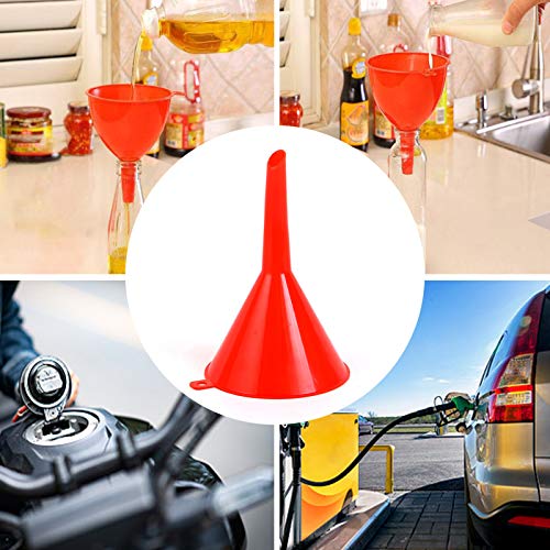 mewmewcat Conjunto de funil de plástico de 4 tamanhos e 4 peças para óleo, gás e fluidos automotivos