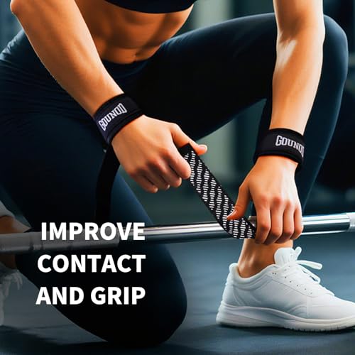 GOUNOD Lifting Wrist Straps - Gym Equipment 4mm Padded Durable & 21 Inch Long Non-Slip Weightlifting Straps for Bodybuilding, Powerlifting, Deadlifts, Strength Training (Pair) — view 4