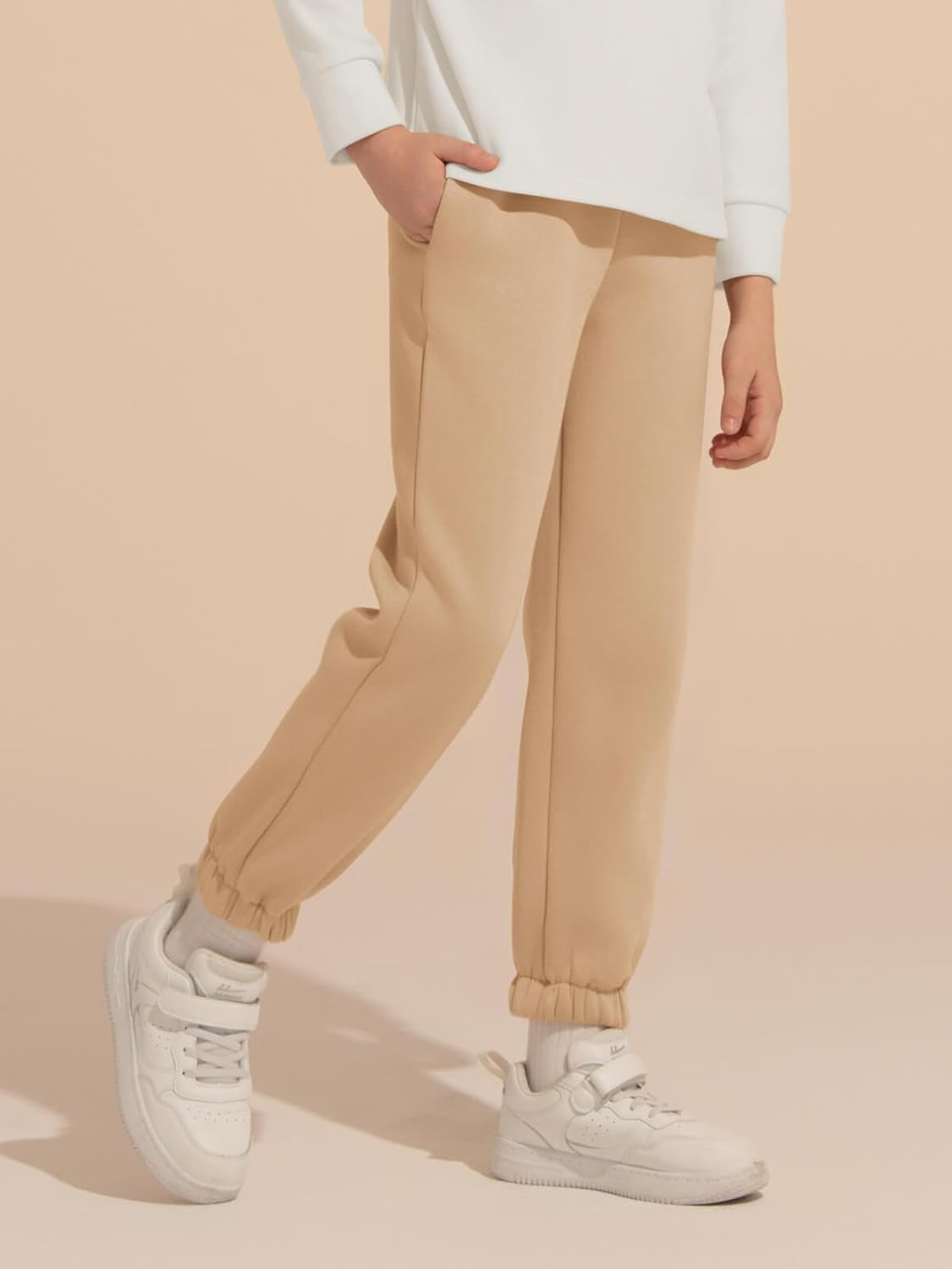 Haloumoning Boys Fleece Sweatpants Kids Elastic Waist Casual Joggers Active Athletic Pants with Pockets 5-14Y - Image 2