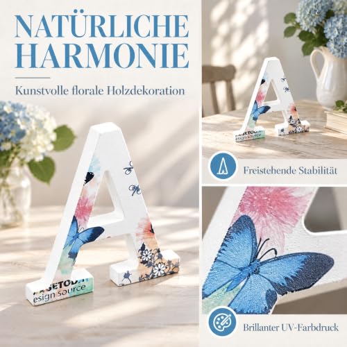 Freeas Weiße Holzbuchstaben 10 cm für Wanddekoration & Basteln (K) – Ansicht 2