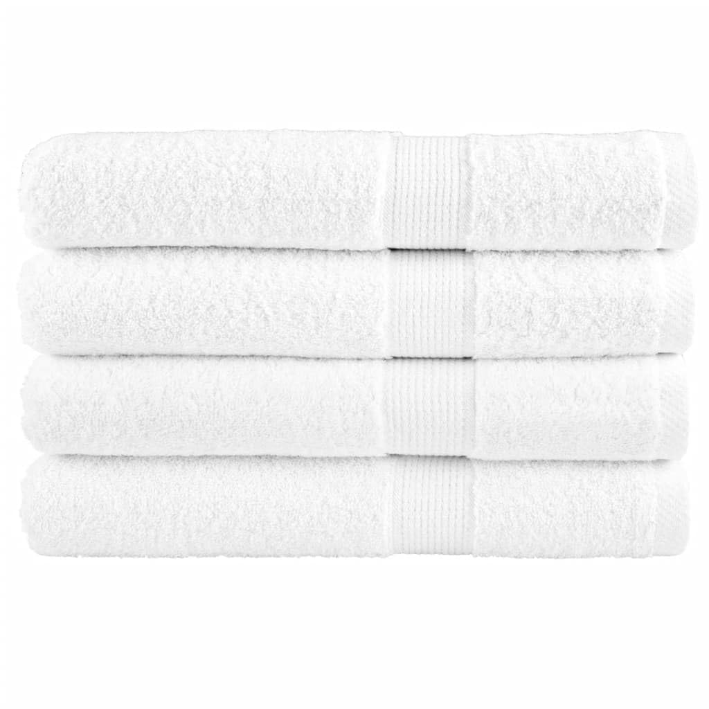SOLUND ręczniki do sauny premium, 4 sztuki, białe, 80 x 200 cm, 600 g/m², 100% bawełna, chłonne, miękkie, do sauny, spa, wellness, ręcznik kąpielowy