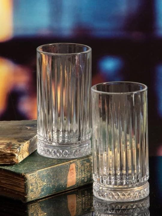 Black Foru 300ml Long Water Glasses Set of 6 pcs - Tall Drinking Glasses for- Water, Juice, Mojito, Cocktail, Lead-Free, Perfect for Home (Crystal Juice Glass 300ML 6PCS) 4