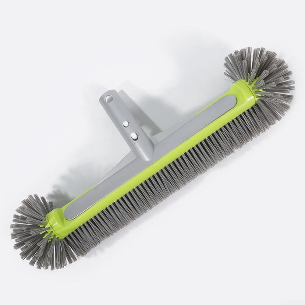 Spazzola per piscina con ampia testa emisferica e manico angolato in alluminio, efficace pulizia di piscine, piastrelle, pareti e pavimenti del bagno (borsa)