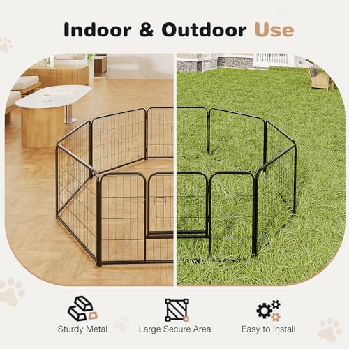 SMUG Heavy-Duty Iron Dog Playpen – 8 Panel 24” Durable, Rust-Resistant Pet Fence for Indoor & Outdoor Use, Secure & Spacious Pet Play Area for Dogs, Puppies & Small Animals - Image 4