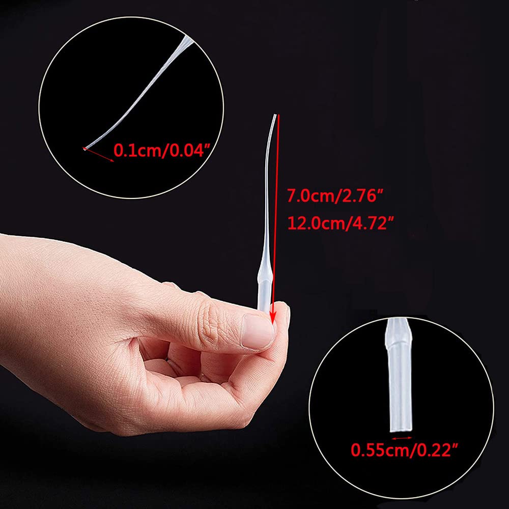 150 Pcs Plastic Glue Micro-Tips,Glue Extender Applicator For Bottles Glue Extender Precision Applicator For Lab Dispensing Adhesive Dispensers Crafting, White - View #3