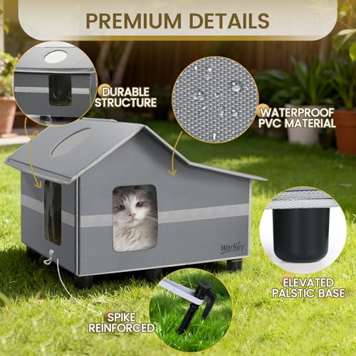 Outdoor Cat House Weatherproof Outside Cat House for Outdoor Feral Cats Insulated Cat Shel - image 4