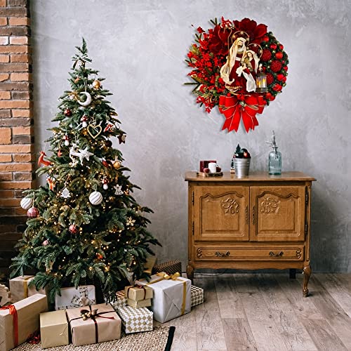 Couronne de Noël avec lumières intégrées pour illumination de porte