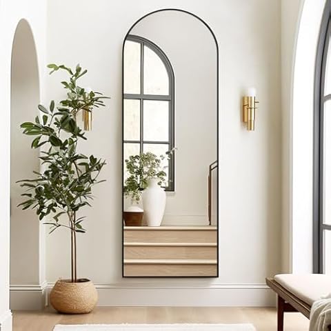 Melodieux Arch Full Length Mirror Black Frame Cover