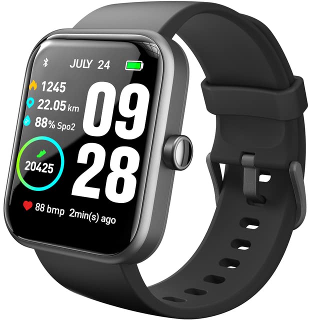 AEsmart - S2 Smart Watch ALEXAs Built-in Fitness trасker With ʜеаrt Rate and BlооԀ Mопitоr For Men Women Compatible With iPhones (S2-Black SA)