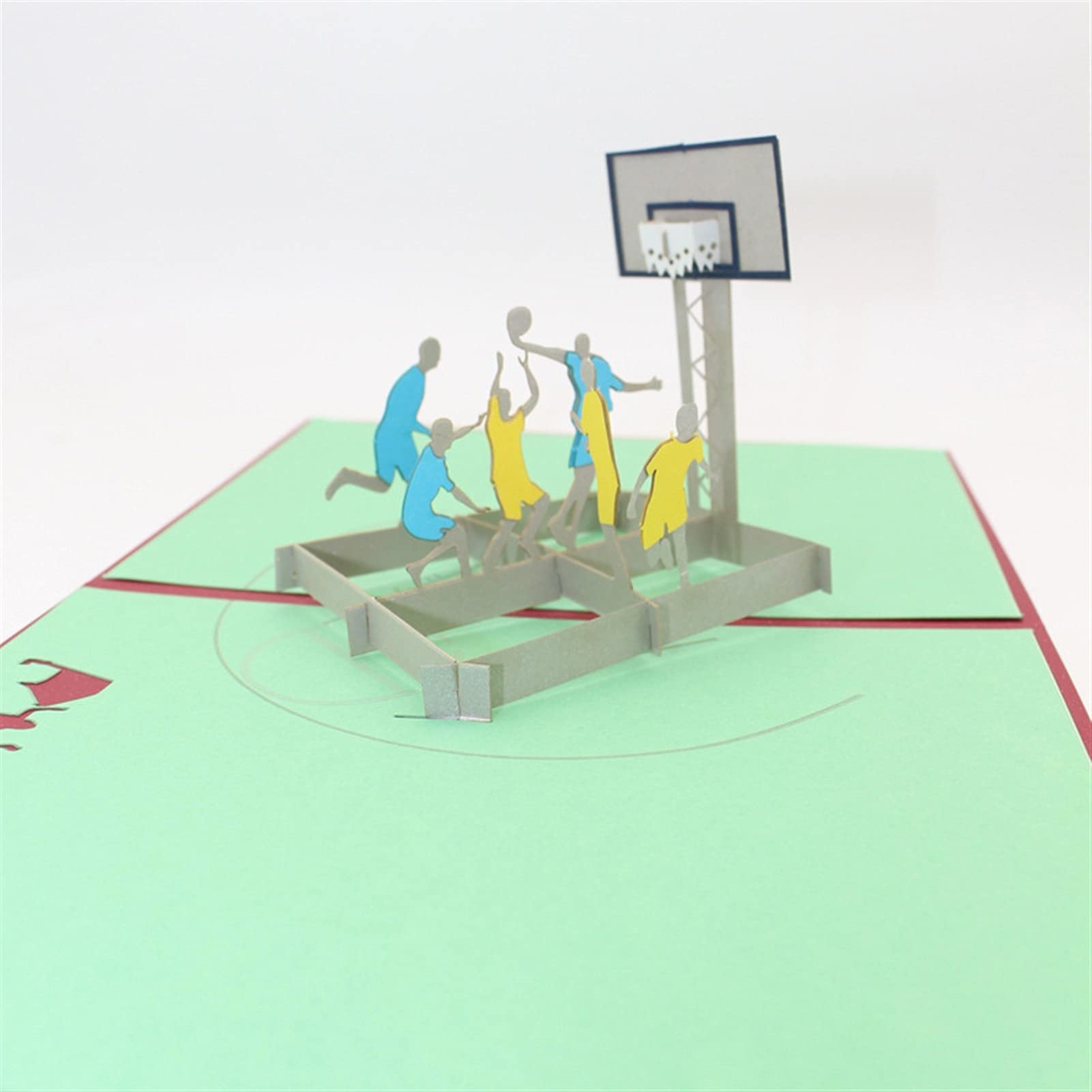 Kartki okolicznościowe kartki okolicznościowe zabawa koszykówka Dunk papier zaproszenie kartki pocztowe kreatywna dzieci urodziny ukończenie szkoły prezent 3D ręcznie robione karty podarunkowe (rozmiar: 8 szt.)