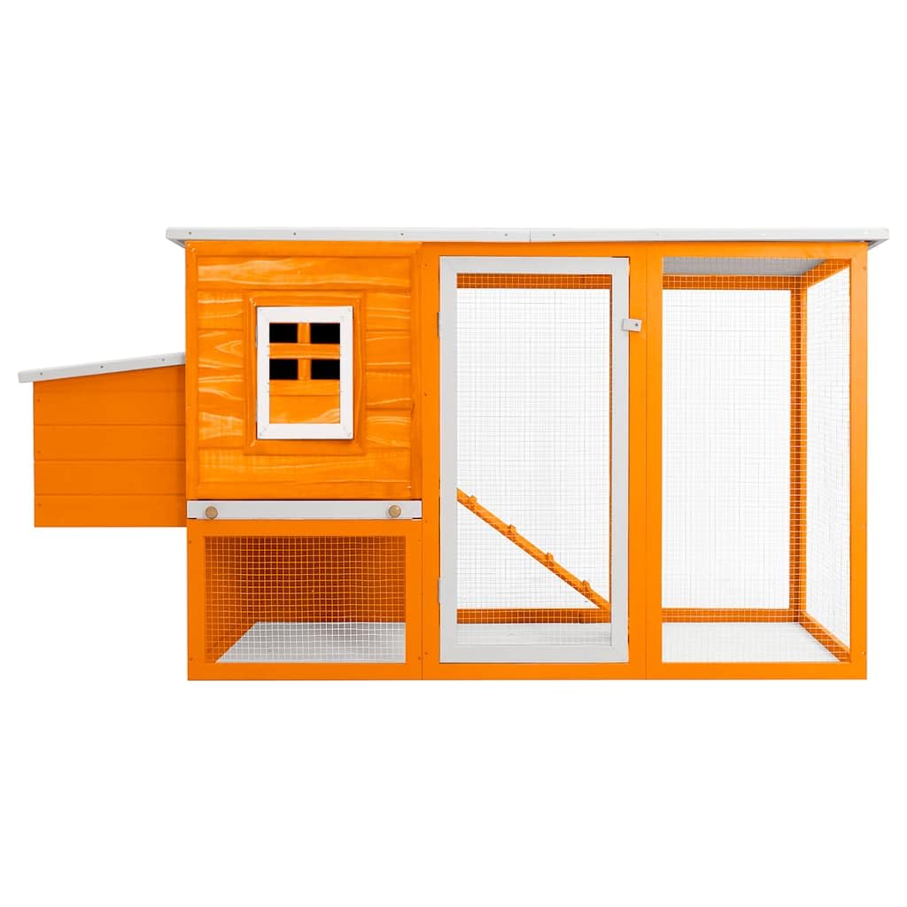 Gallinero exterior de madera de pino con techo verde impermeable, Rampa de acceso, pajarera, jaula de huevos y bandeja deslizante para pollos
