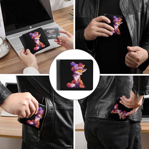 Foxes Bi-fold Wallet for Men Women Print PU Leather Slim Cash Card Holder3