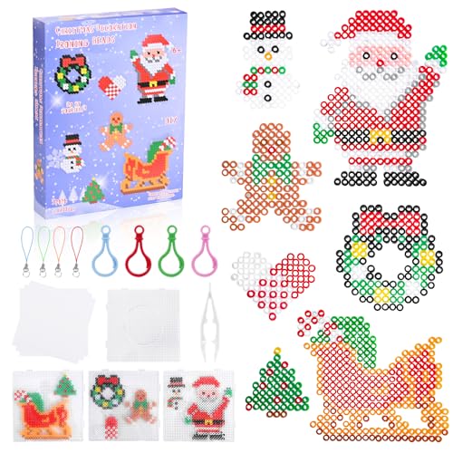 1200 Stück Große 5mm Bügelperlen Weihnachten Set, Klein Steckperlen...