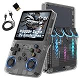XIXIMENG R36S Retro Handheld Spielkonsole für unterwegs,40000+ Spiele Retro Konsole,21 Emulatoren,ARKOS Open Source Linux System,3,5 Zoll IPS Bildschirm 640x480P,3500mAh (Transparent Schwarz)
