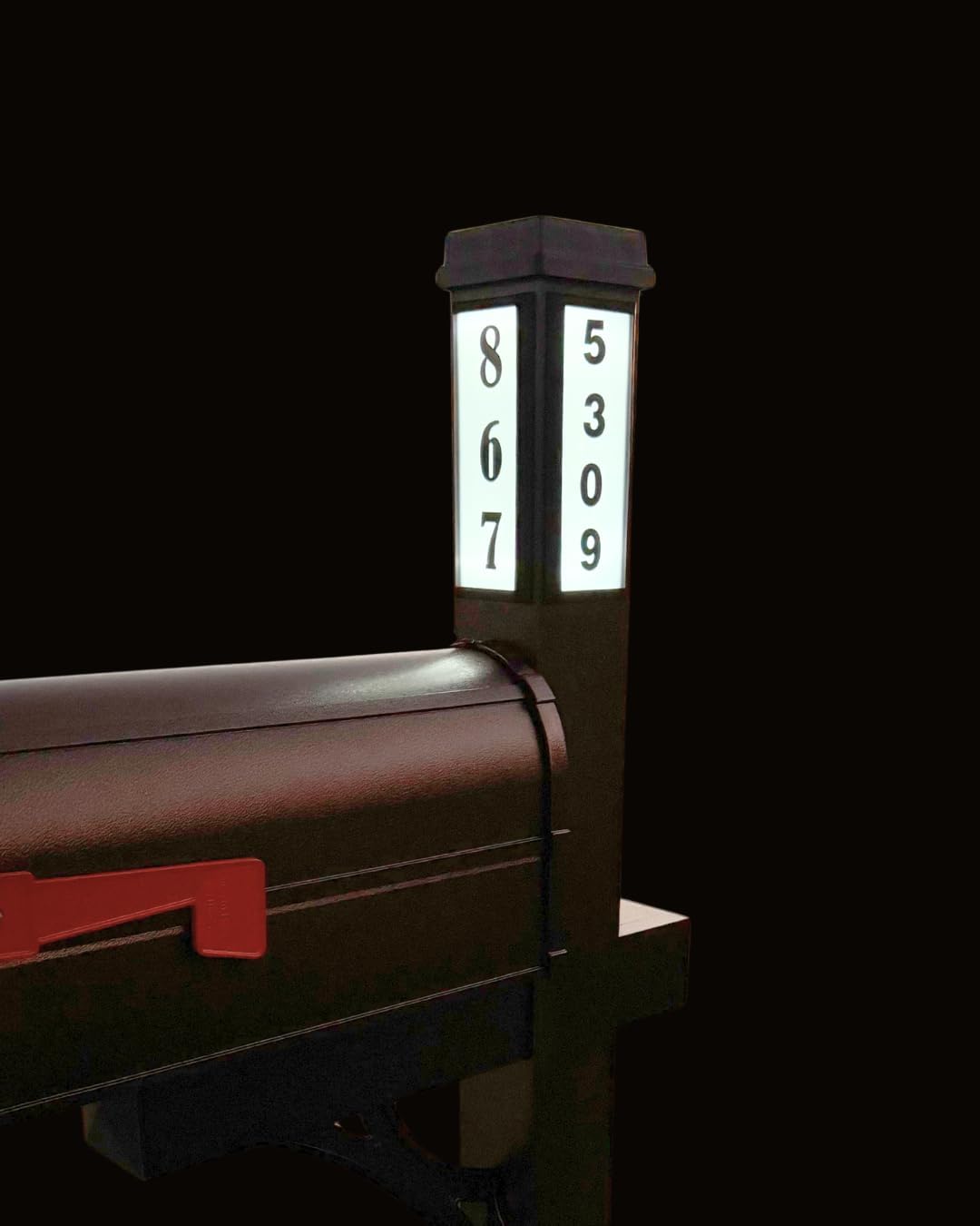Bright Light Mailbox, Traditional Premium Aluminum Mailbox and Post Kit with a Solar Lighting to Illuminate House Number for Easy Navigation. (Bronze - Traditional)