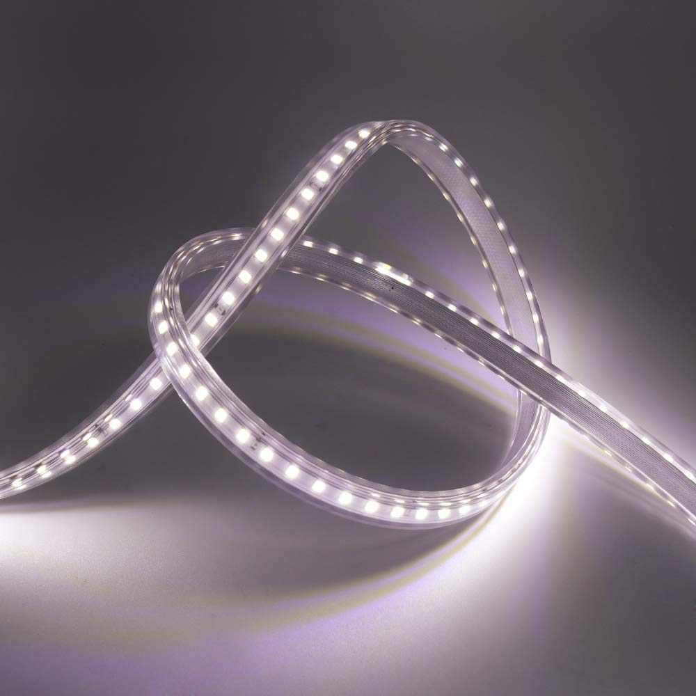 XUNATA Tira de LED (corte a 20 cm) con Interruptor, Impermeable 2835 120 LED/m Luz de Cuerda Decoración Profesional de Ingeniería- Blanco 25m
