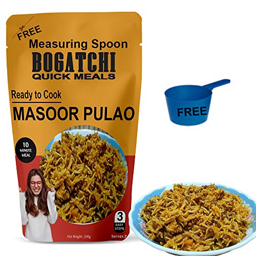 Image of BOGATCHI Quick Meals - Ready to Cook Authentic MASOOR PULAO - 200 g , Ready to Eat Meal and Tasty Instant Meal, 100% Natural Ingredients, No Preservatives, No Artificial Flavours & Colours