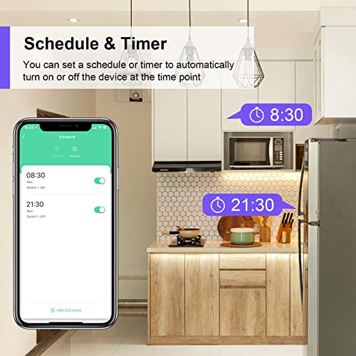 ANTELA Slimme Stekker 16 A Wifi met Energiemeter, Timer en Schema's, Compatibel met Alexa Echo & Google Assistant, Smart Life APP, 2.4 GHz, 2 Stuks - Afbeelding 5