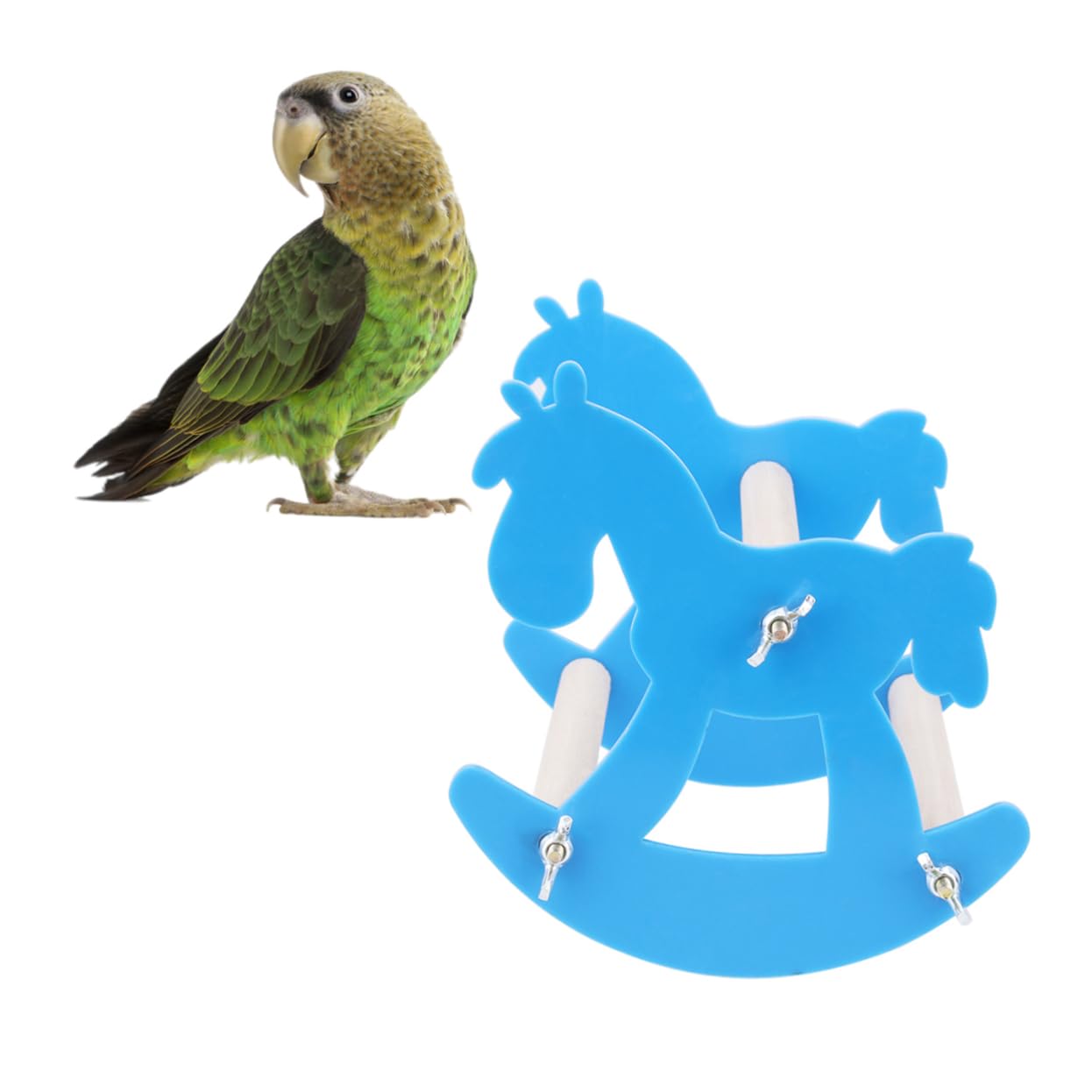 POPETPOP Lot De 3 Balançoires en Bois pour Perroquet Jouet À Mâcher pour Animaux De Compagnie Couleur Aléatoire