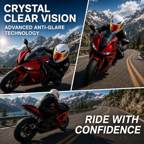 Image of PSLER Shatterproof Helmet Visor for K1 K1S K3SV K5 K5S,(Film&Gold Red) | Impact-Resistant ,UV400 Protection, Motorcycle Tinted Face Shield for K1 K1S K3SV K5 K5S ,Visor Replacement
