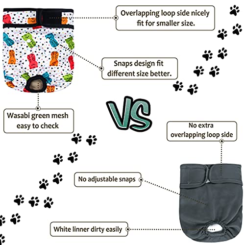 Image of Washable Female Dog Diapers - Premium Reusable Diapers for Doggie in Heat - Highly Absorbent Dog Diapers Female for Pet Incontinence with Adjustable Snaps(Animals, M)