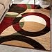 Well Woven Casual Modern Styling Shapes and Circles Area Rug 5x7 (5' x 7'2'') Multi Color Red Black Beige Thick and Soft Pile Easy Care Pile Suitable for high Traffic Areas