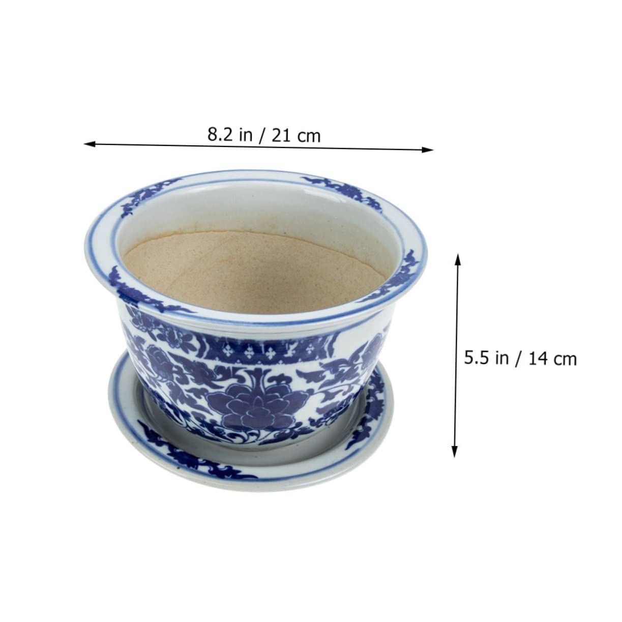 Amazon.co.jp: Parliky 青白磁器製植木鉢 室内用陶器鉢 蘭鉢 リビング