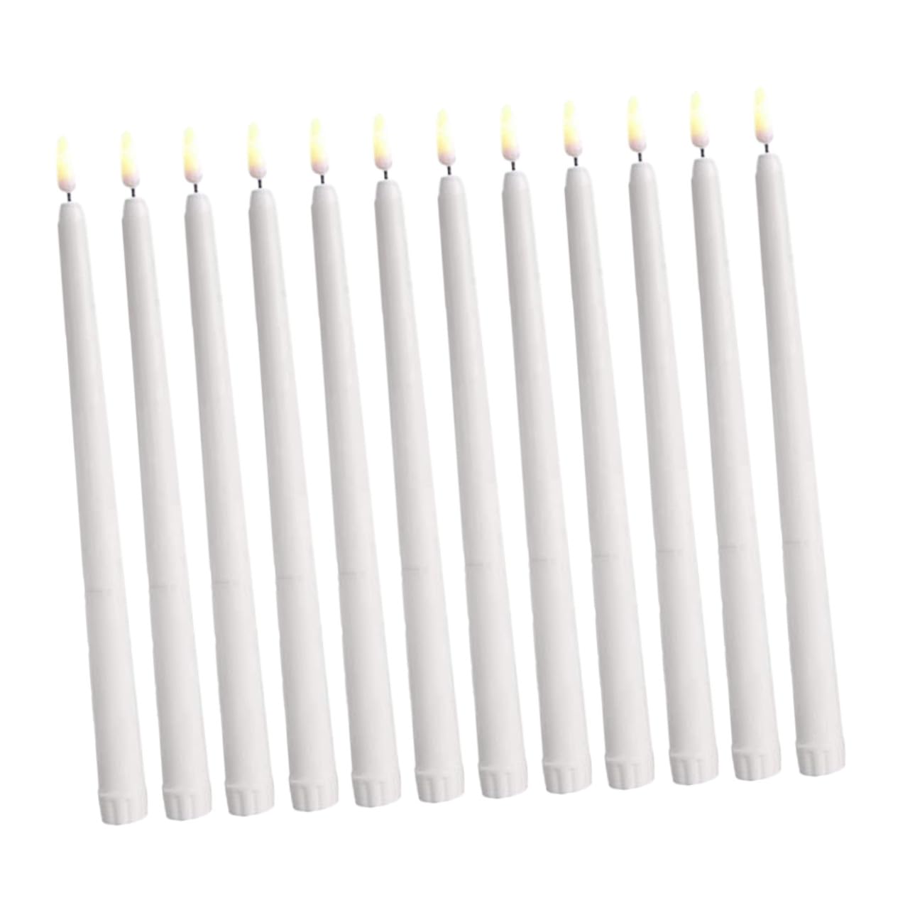 12 Piezas Velas LED Electrónicas Largas de Cera Efecto Parpadeante Lámparas Decorativas y Ahorro Energía para Fiesta Halloween Navidad