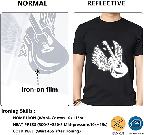 Htvvetur Reflective Gray Heat Transfer Vinyl Roll - 12 Inch X 8 Feet Reflective Htv, Gray Reflective Vinyl Easy To Cut & Weed Diy Design Reflective Iron On Vinyl For T-Shirts (Reflective Light Grey) #TOP5