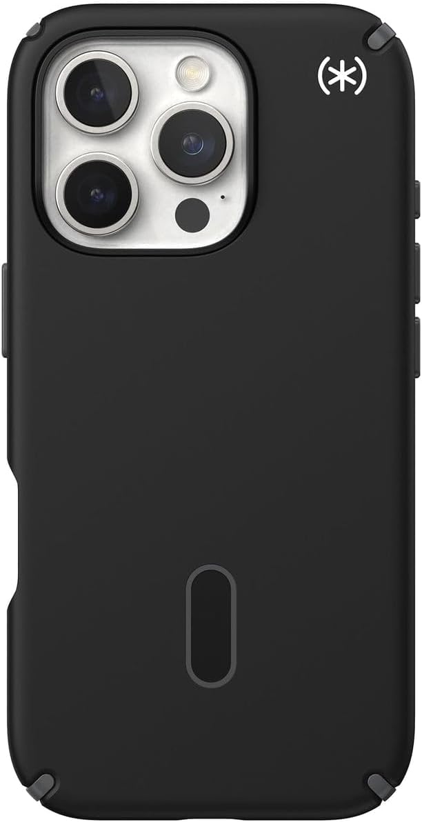 Speck Black iPhone 16 Pro Case MagSafe and ClickLock - Slim Phone Case iPhone 16 Pro - iPhone 16 Pro Phone Case - Presidio2 Pro - Black/Slate