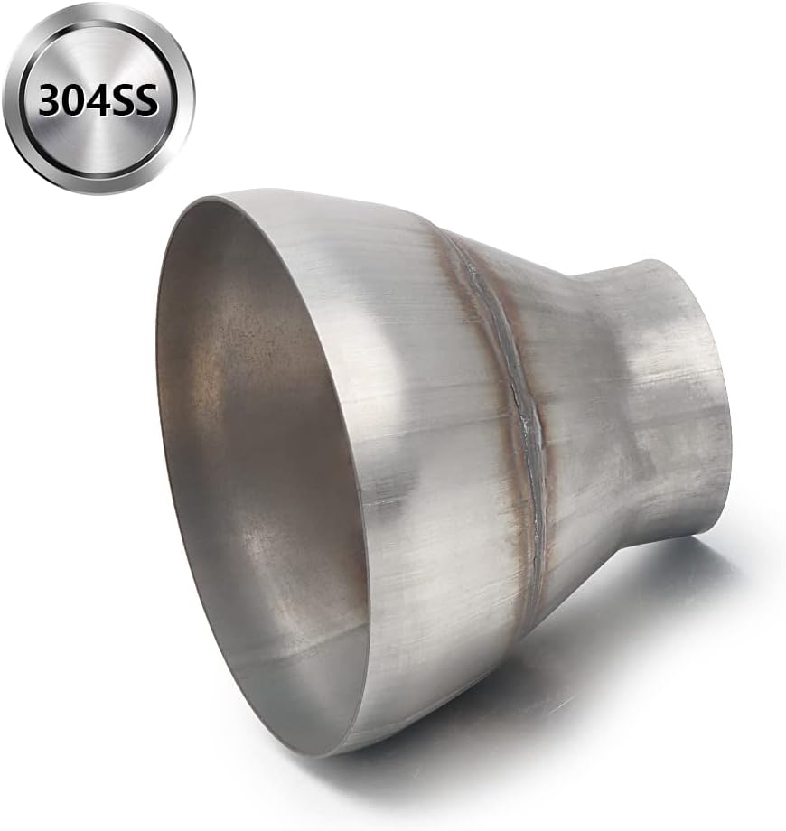 A-KARCK Exhaust Adapter Connector 2.5" OD to 5" OD, Exhaust Pipe Reducer 4" Overall Length 304 Stainless Steel